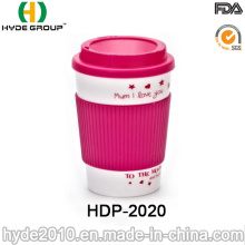 Taza de café plástica reutilizable de doble pared con manga (HDP-2020)